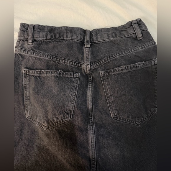 We The Free High Waisted Black Denim Mini Skirt Size 25 - Picture 5 of 5